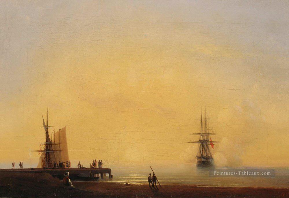 Ivan Aivazovsky soirée sur les routes Paysage marin Peintures à l'huile